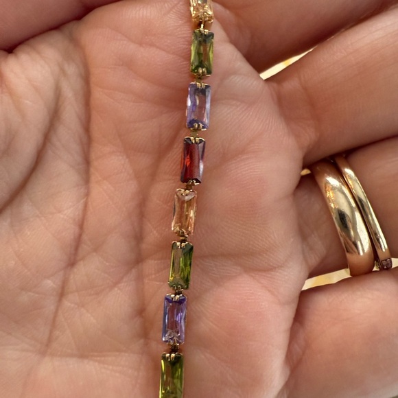 Multicolor Zirconia Tennis Bracelet 7”+3” extension - Picture 2 of 3